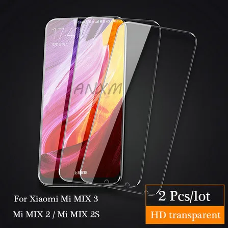 2 шт./лот полное покрытие закаленное стекло для Xiaomi mi Mix 2 2s 3 mi X3 mi X2s mi X2 Защита экрана для Xiaomi mi X 3 2 2s стеклянная пленка - Цвет: 2Pcs HD transparent