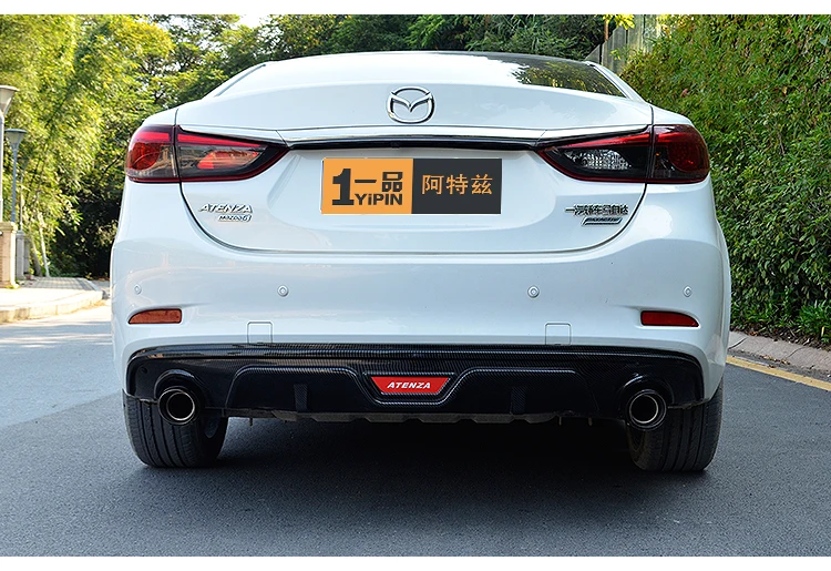 ABS REAR TRUNK LIP SPOILER DIFFUSER EXHAUST BUMPER PROTECTOR COVER FOR 14-17 MAZDA 6 ATENZA M6