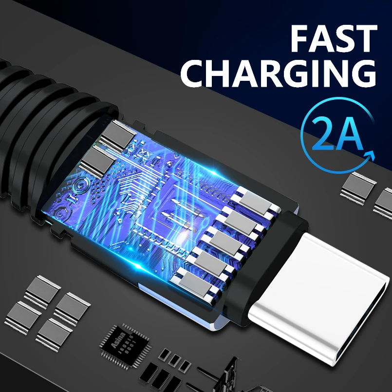 عصينا USB نوع C كابل ل سامسونج USB 3.1 سريعة تهمة النايلون مضفر USB C كابلات لهواوي Xiaomi شاحن هاتف محمول يعمل بنظام تشغيل أندرويد الكابلات