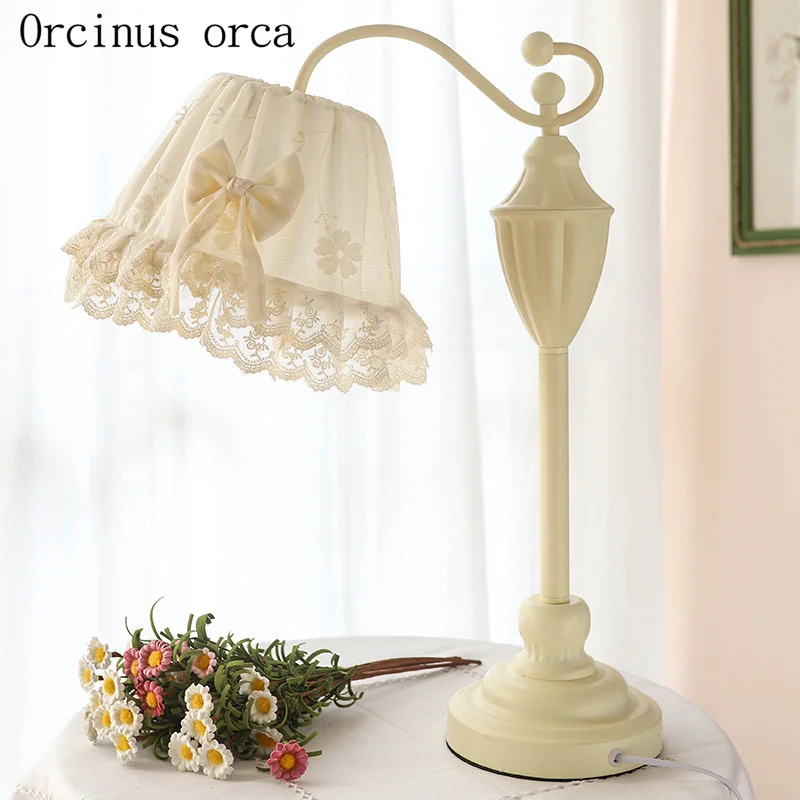 European fairy lace desk lamp tale princess girl room children's room