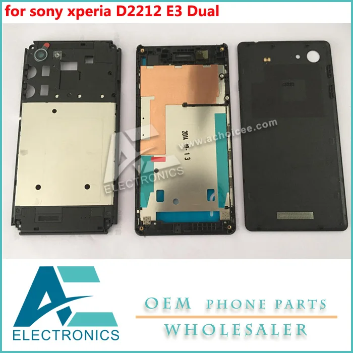 

for sony xperia D2212 E3 Dual Double sim holder tray slot Full Housing Cover Case Back Cover Frame Bezel Chassic Housings