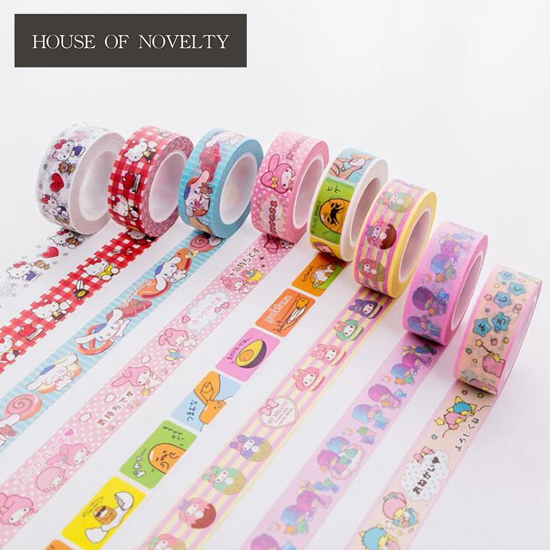 

1.5 cm Wide Cinnamoroll Twin Star Melody Washi Tape Adhesive Tape DIY Scrapbooking Sticker Label Masking Craft Tape