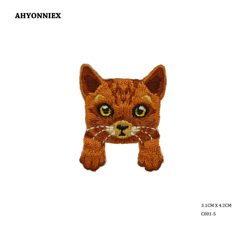 AHYONNIEX 1 шт. Kawaii кошки животные вышитые патчи утюгом аппликация модные нашивки