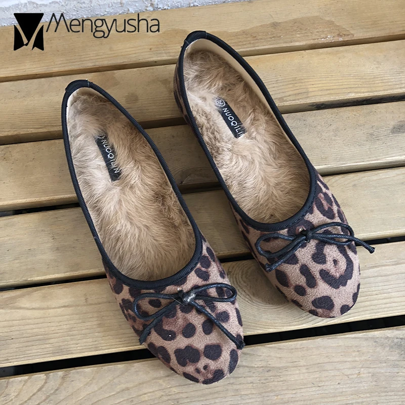 leopard print flats round toe