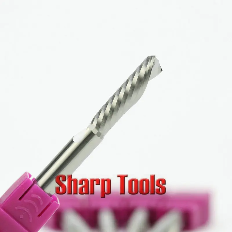 1pc Shank 6mm Cel17-32mm 1 Flute Left Spiral Milling Cutter Down Cut Router Bit Set CNC Carbide End Mill Tool on Acrylic Machine