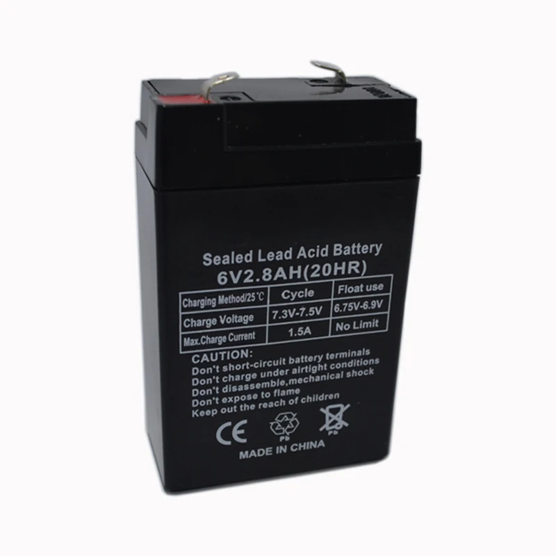 Acidificada ao Chumbo Baterias de Armazenamento Fonte de Alimentação para a Lâmpada de Mesa do Carro das Crianças Bateria Recarregáveis Luzes Led Escalas Eletrônicas 6 v 2.8ah - Image 3