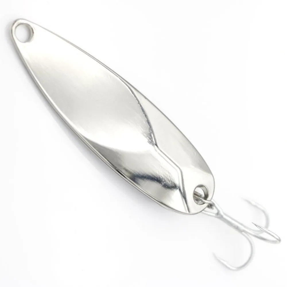 1pcs 5g/10g/15g/20g Spoon Fishing Lure Silver Zinc alloy Fishing Bright Sequins Three Hooks hard lures Fishing