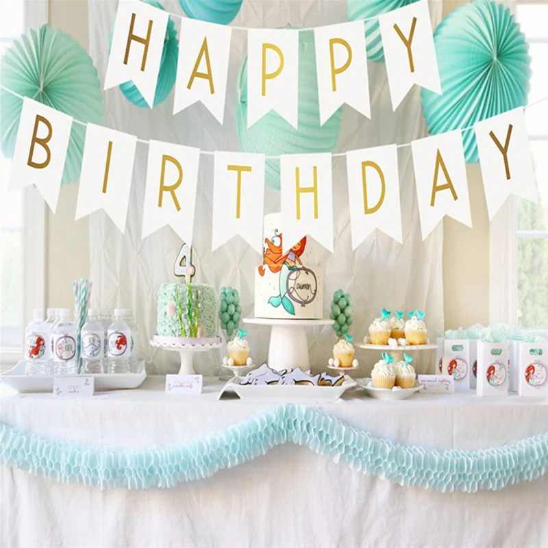 

1Set Happy Birthday Bunting Banner Letter Hanging Garlands Pastel String Flags Baby Shower Birthday Party Decoration Supplies