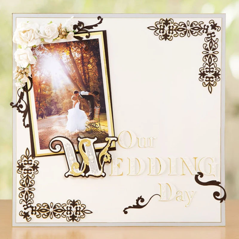 Дикие цветы кружевная оправа буквы алфавита металлические режущие штампы