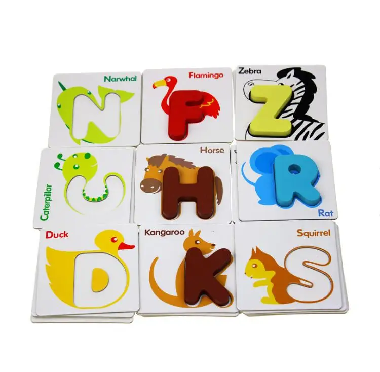 Educativos do Bebê Jogos de Aprendizagem Flash para Crianças de Madeira Livro de Cartões Inglês Carta Crianças 4 High Quality