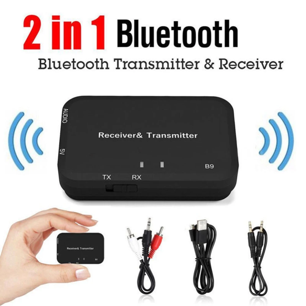 

2in1 Wireless Bluetooth Receiver Transmitter V4.2 Music IOS TV Adapter 3.5mm Audio Jack 3.7V 300mah 10M Transmission Distance
