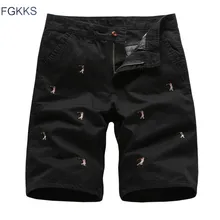 FGKKS бренд для мужчин высокого качества карго х/б мужские шорты удобные мужские шорты Модная вышивка