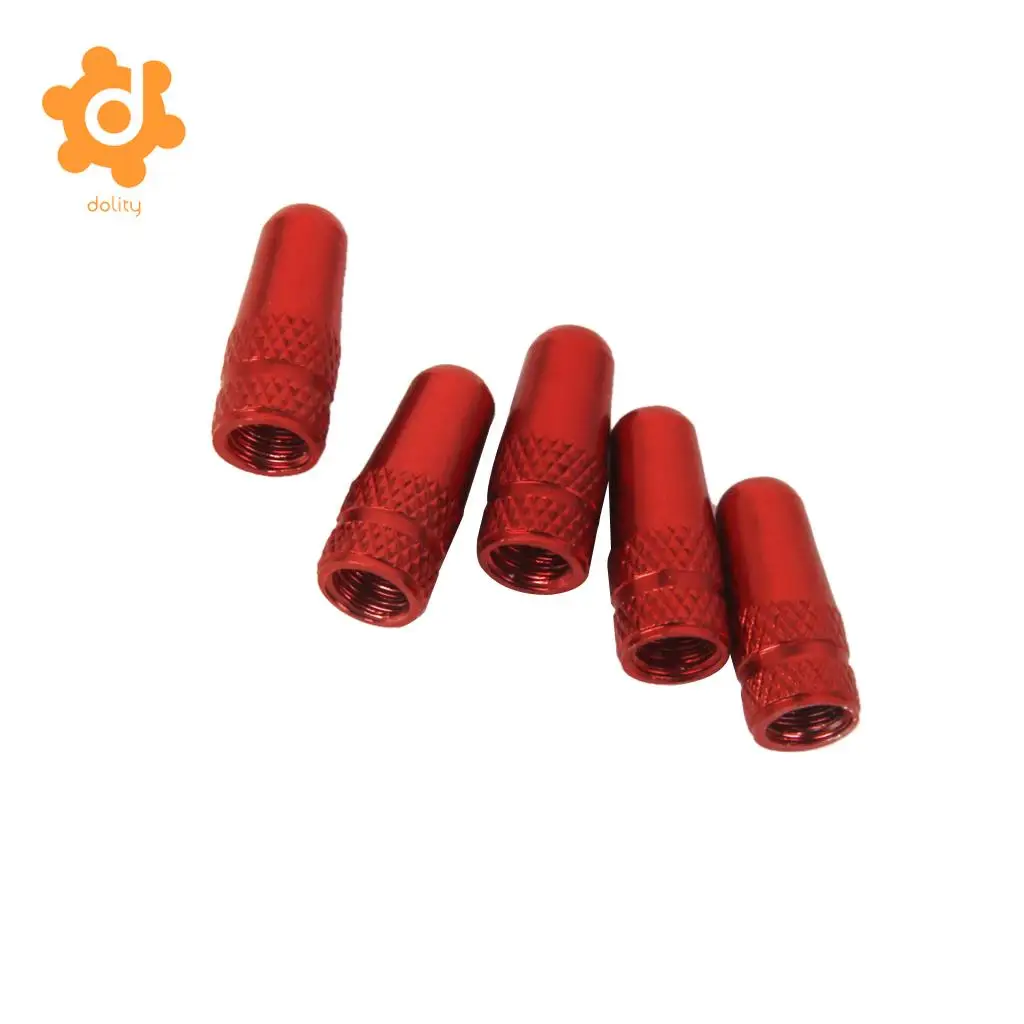 5pcs/lot Red Alloy Wheel Rim Tyre Stem Air Valve Caps for French Presta Valve Cap Bikes Bicycle Accessories