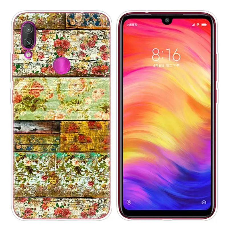 Silicone Case for Xiaomi Redmi Note 7 6 5 Plus Mi A2 8 Lite Pro Prime Play Phone Cases Cover floor wooden timber Wood and flower