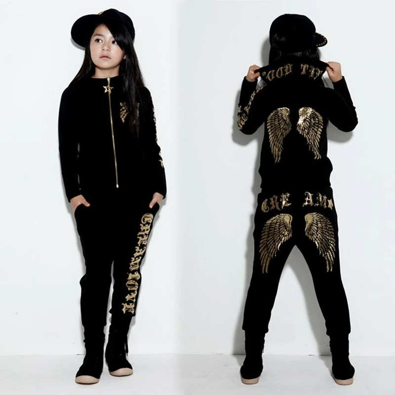 

Spring Kids Jazz&street Dance Costume Children Clothing Sports Suit Girls Tracksuits Casual Fashion Trend Girl Clothing
