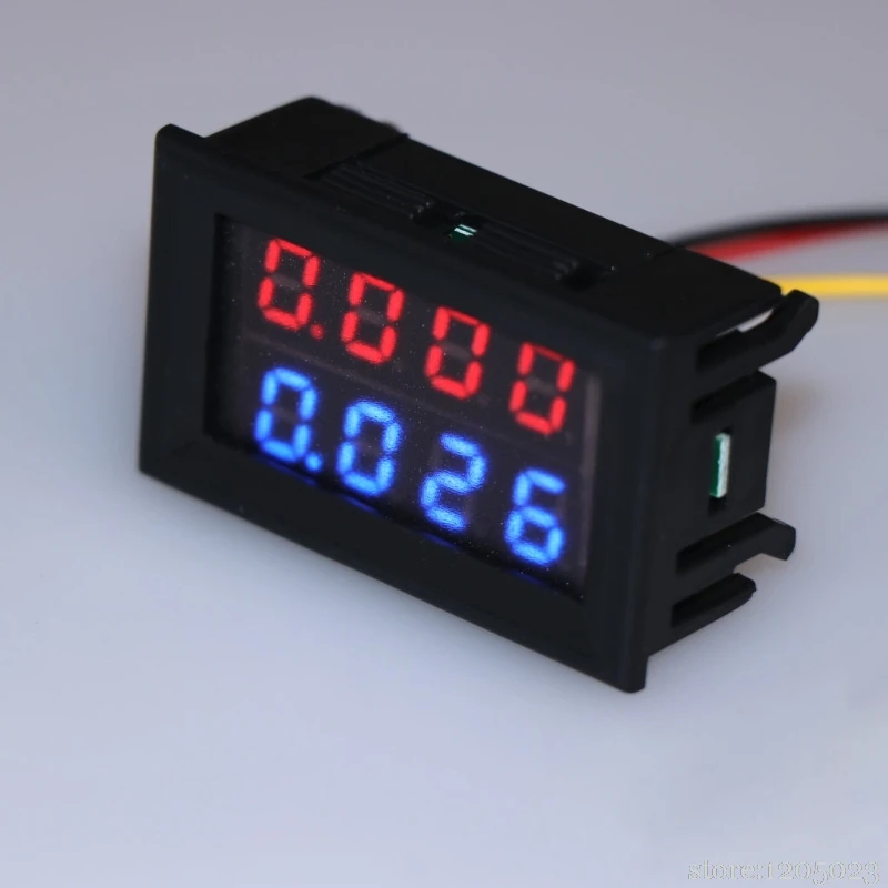 

Digital DC Voltmeter Ammeter DC 100V 10A Voltage Current Meter Power Supply Red Blue LED Dual Display