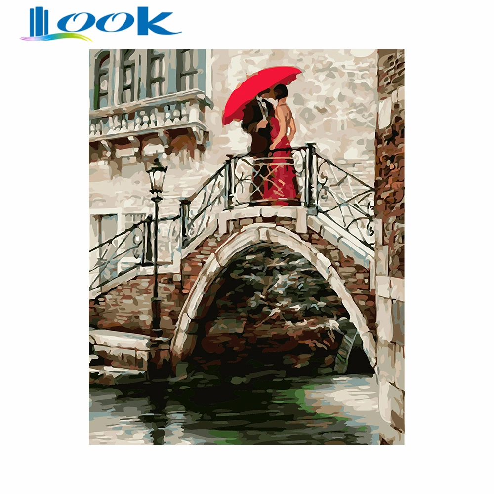 Painting By Numbers Figure Painting Canvas Picture Lovers Oil Painting