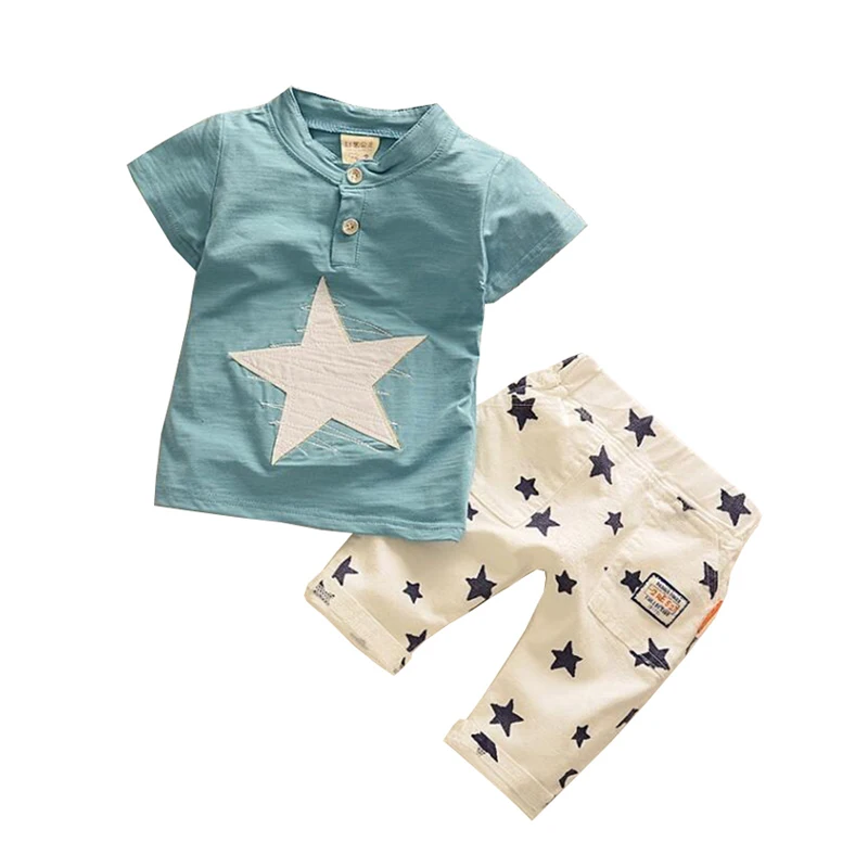 

BibiCola baby boys summer clothing sets cartoon stars tops+pants sport suit casual clothes newborn boys tracksuit clothes summer