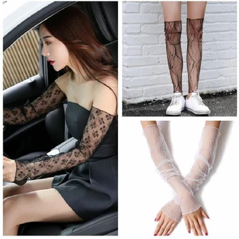 

Women Sunscreen Anti UV Extra Long Lace Arm Warmers Fashion Multi-function High Quality Fingerless Gloves Sleeve Arm Warmers