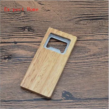

500pcs/lot High Quality Beer Bottle Opener Wooden Handle Stainless Steel Square Openers Eco Friendly Anti Scald Lightweight