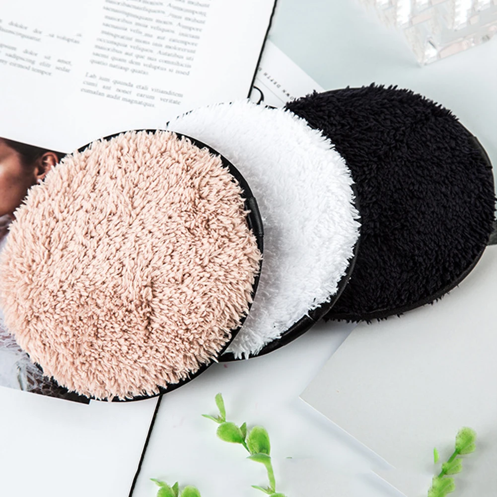 

1pc 3 colors Makeup Removers Makeup Remover towel Face Cleansing Cloth Pads Plush puff Fashion New Cleaning puff