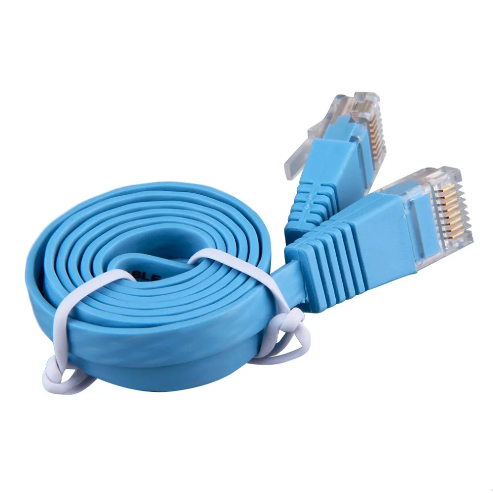 

1pcs RJ45 CAT6 8P8C Flat Ethernet Patch Network Lan Cable 1m Cable Blue