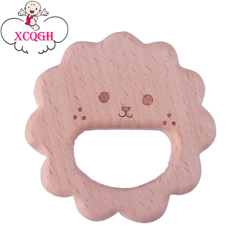 

XCQGH 5/10PCS Baby Teether for Nursing Chew Eco-friendly Cartoon Sheep Wood Teething Toy