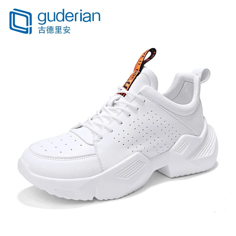 GUDERIAN/; модная обувь; мужские кроссовки; дышащая повседневная обувь для влюбленных пар; легкая повседневная мужская обувь на шнуровке; Mannen Schoenen - Цвет: Белый
