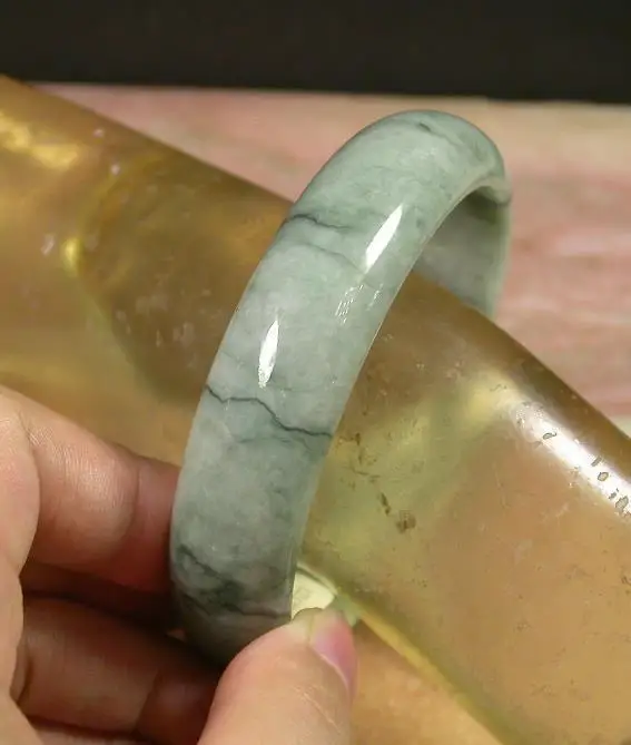 

Certified Green 100% Natural A stone stoneite Bangle Bracelet 63mm 391252