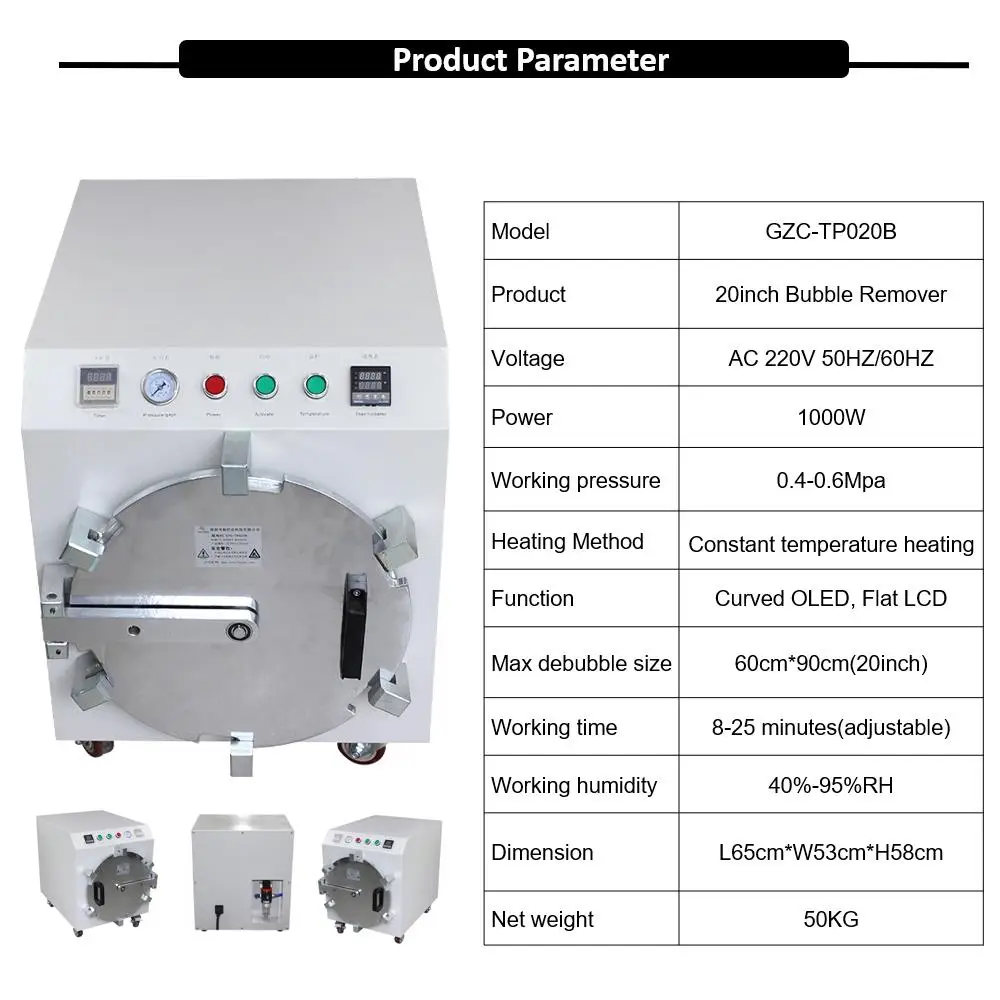  20 inch Large Update OCA Bubble Remove Autoclave Machine for iPhone for Samsung for iPad Tablets TV