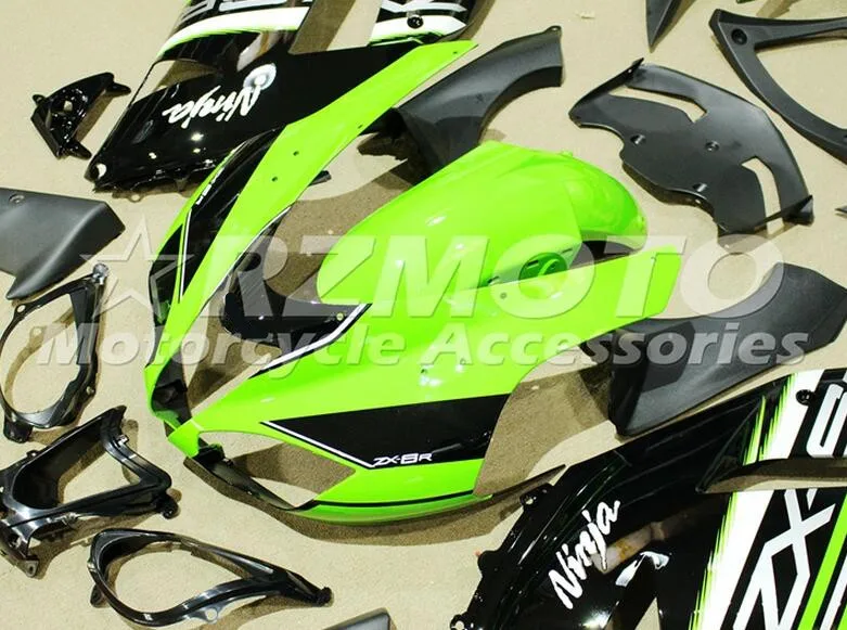 Стиль мотоциклетный обтекатель abs комплект, пригодный для kawasaki Ninja ZX6R 636 2007 2008 07 08 6R ZX-6R кузов Пользовательские Прохладный цвета: зеленый, черный