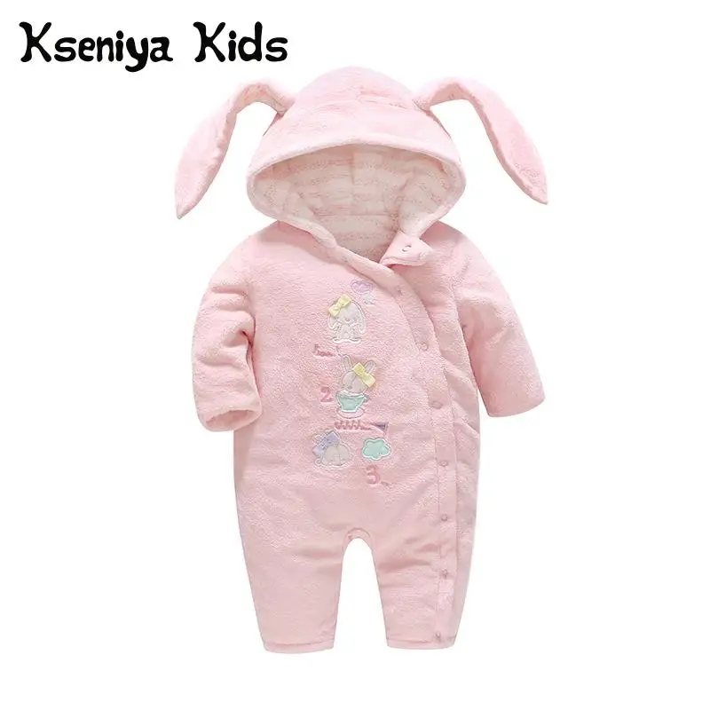

Kseniya Kids 2018 Autumn Winter New Flower Print Cotton Thicken Newborn Baby Clothes One Piece Jumpsuit Clothes Baby Wear