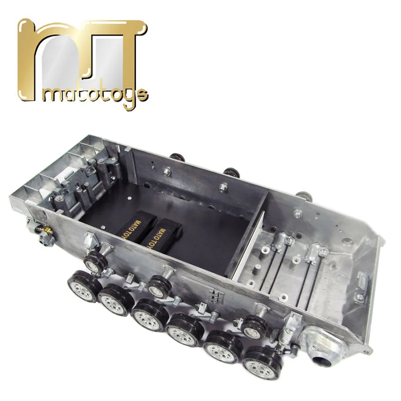 Mato Metal robot tank chassis kit with torsion bar suspension & road wheels for 116 rc Panzer