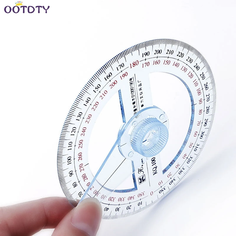 Plastic 360 Degree Protractor Ruler Angle Finder Swing Arm School Office Tool-TwTh
