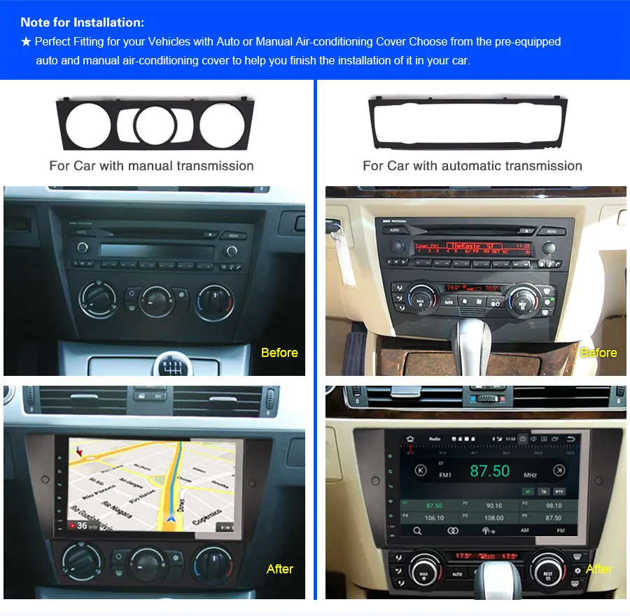 Perfect Erisin ES7490B 9" HD Android 8.0 Octa core 4G RAM Car DVD DAB+ GPS Sat  OBD for BMW E90 3er E91 E92 E93 M3 13
