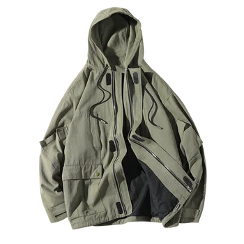 

New spring and autumn cotton jacket men's hooded Korean version of the loose student trend casual jacket ADS--12