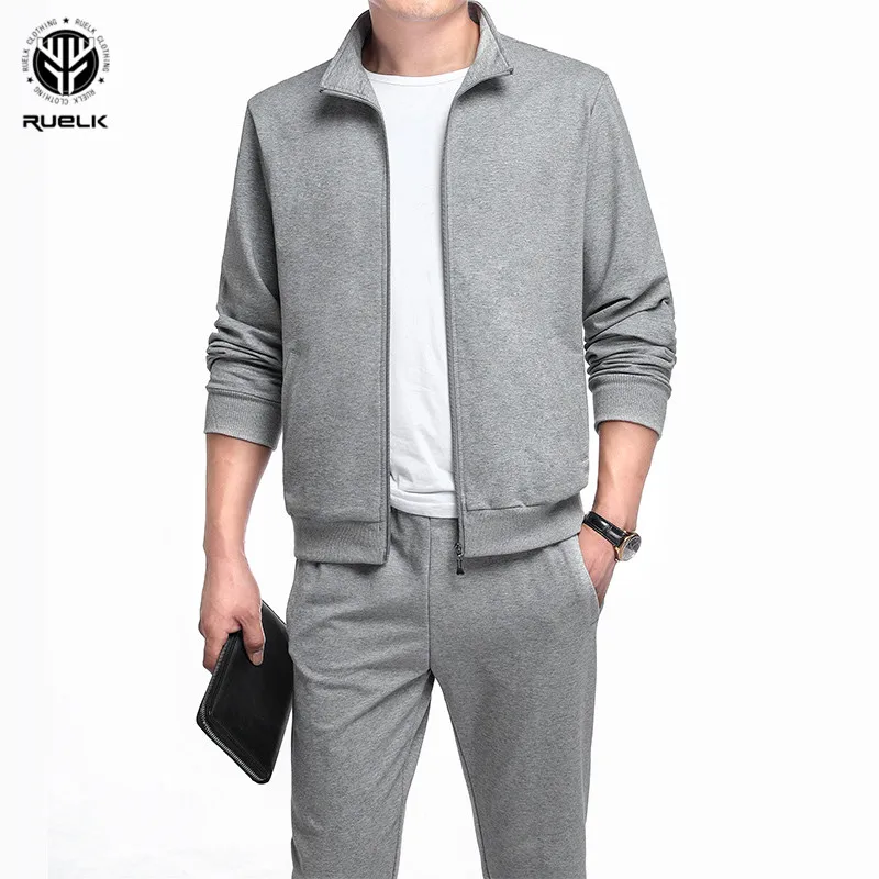 رجل مجموعة 2 قطعة سستة الربيع الرياضية عارضة رياضية الذكور البلوز سترة + السراويل دعوى هوديس Moleton Masculino