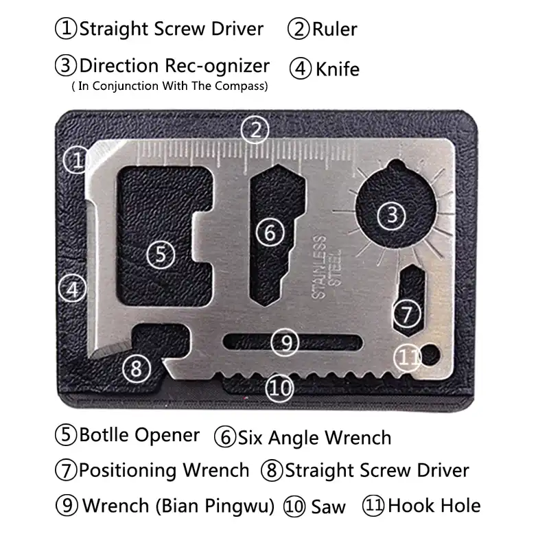 Detail Feedback Questions About 11 In 1 Survival Wallet Card Knife 11 In 1 Survival Wallet Card Knife Pocket Swiss Credit Camping Equipment Hiking Multi