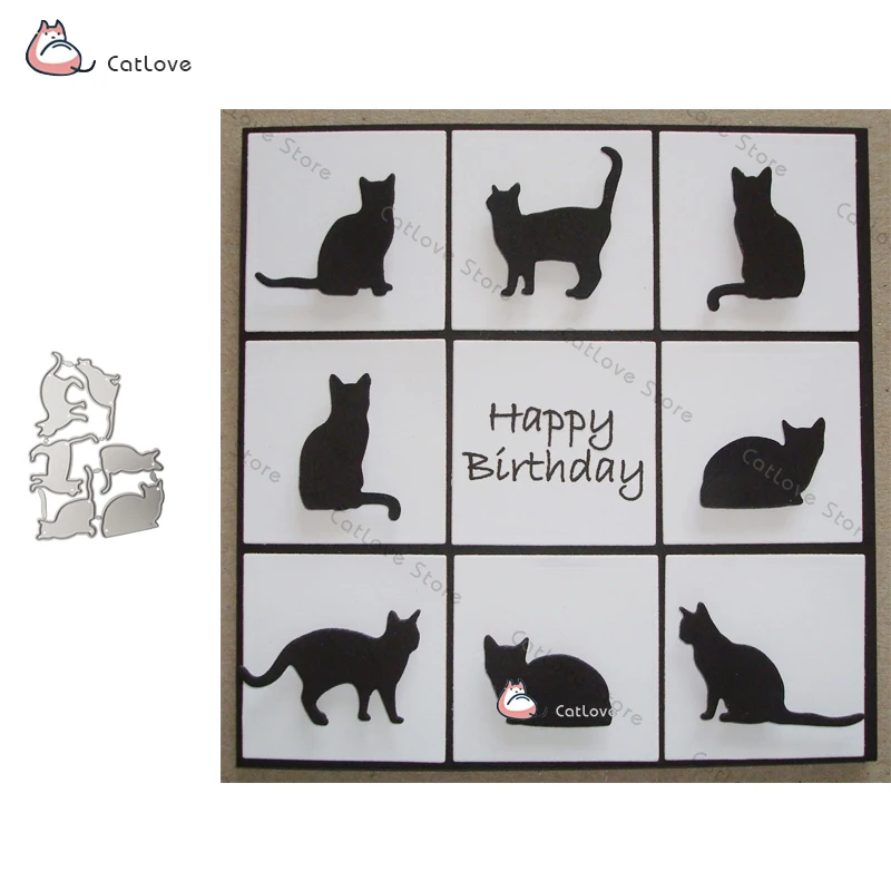 

6PCS/Lot Cat Animal Metal Cutting Dies Stencils For DIY Scrapbooking Paper Card Decorative Craft Embossing Die Cuts New 2019