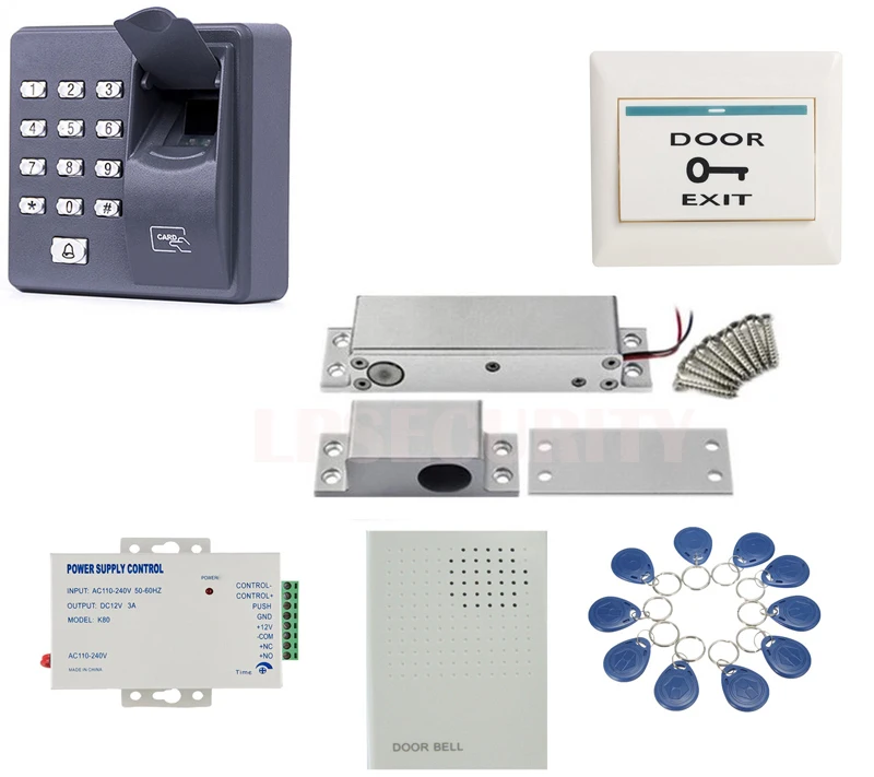 

fingerprint reader Door gate Access Control low temperature electric locks,side mounted electric drop bolt lock 10tags