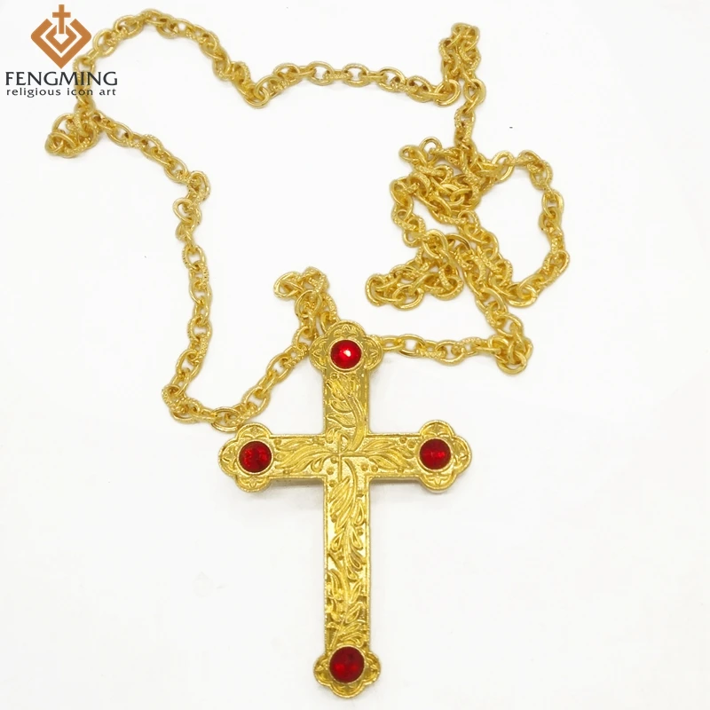 

18K Gold/silver Plated cross pendants Orthodox Church High Quality Fashion Hiphop franco necklaces gold Chain for men jewelry
