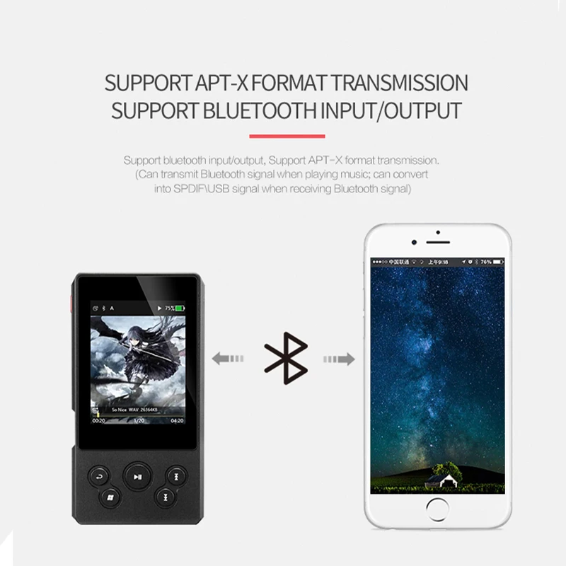 Портативный mp3 плеер xDuoo X10T II Hi Fi с поддержкой Bluetooth DAC Mp3 res звук без потерь Flac USB