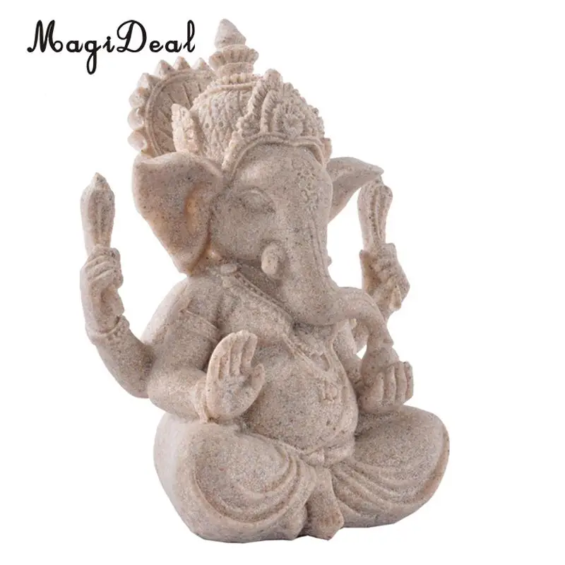 Vintage Art Home Decorative Sand Stone Hand Carved Elephant Sculpture Figurine Feng Shui Decors