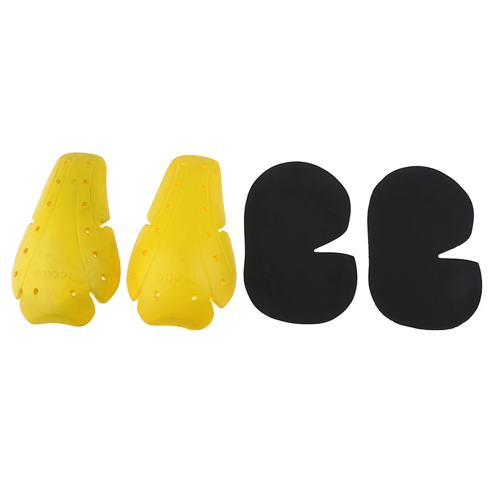 Durable Motorcycle Motocross CE Approved Detachable Armour Hip & Knee Protection Pad Yellow Black