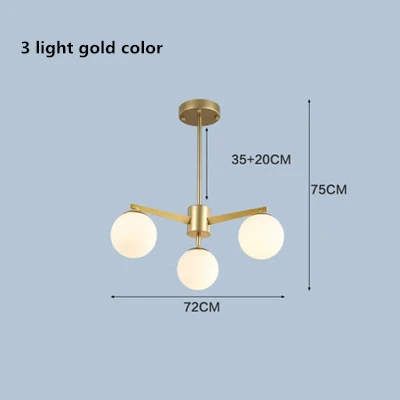 Скандинавское Стекло глобус светодиодная люстра E14 подвесная люстра освещение гостиная спальня блеск внутреннее освещение, люстры Lamparas - Цвет абажура: 3 light gold