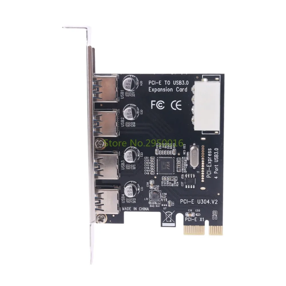 4 Port PCI-E to USB 3.0 HUB PCI Express Expansion Card Adapter 5 Gbps Speed For Desktop Computer Components C26
