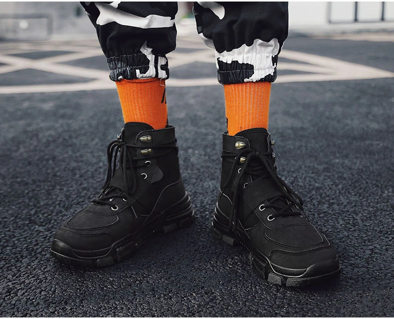 Mens Military Boots' Casual Motorcycle Men Boots Ankle Casual Shoes High Quality Winter Boots Men With Fur Snow Boot Black Brand (10)