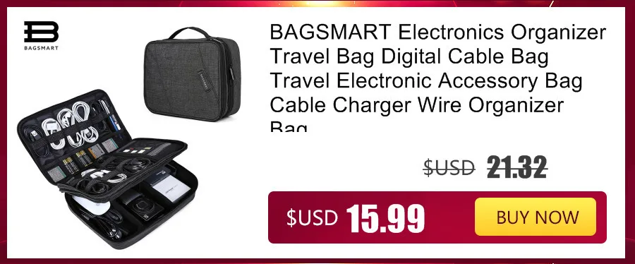 BAGSMART электронный интимные аксессуары нейлоновый мешок мужские Travel Organizer для линии передачи данных SD карты USB кабель цифрового устройства