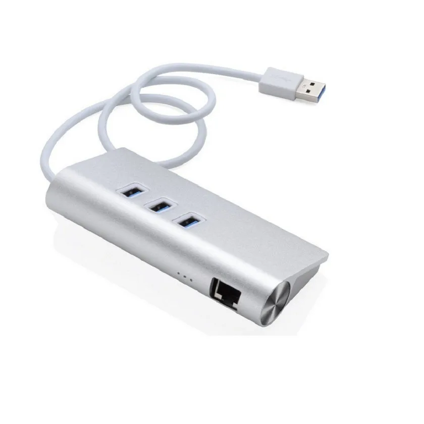 

Adroit drop shipping HUB Aluminum surface Gigabit NIC Ethernet LAN Network 3 Port USB 3.0 RJ45 15S70115