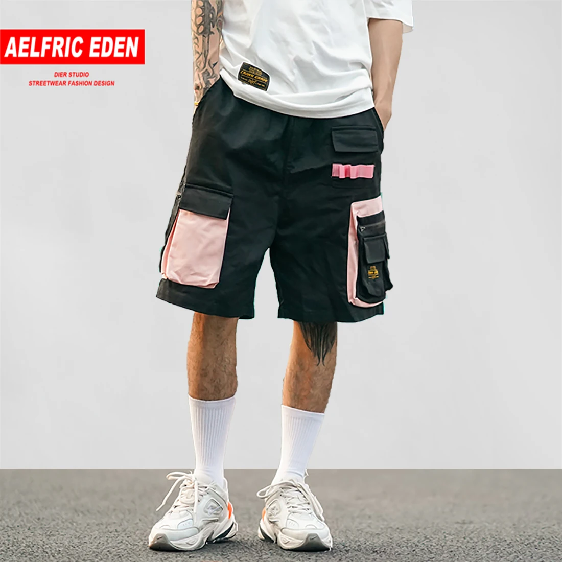 Aelfric Eden Лоскутные мульти накладные карманы шорты для мужчин Летняя мода Harajuku повседневные хип хоп женские штаны для бега короткие уличные